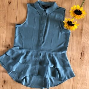 Simply Vera Vera Wang Peplum Button up Top Size S